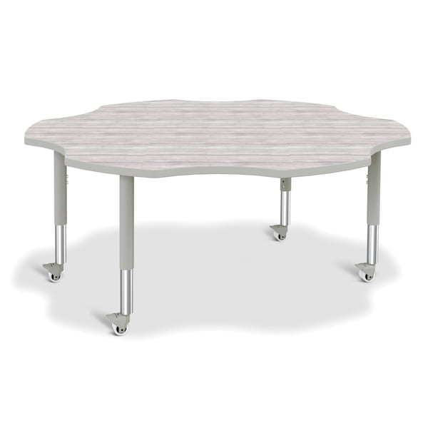 Berries Six Leaf Activity Table, Mobile, Driftwood Gray/Gray/Gray